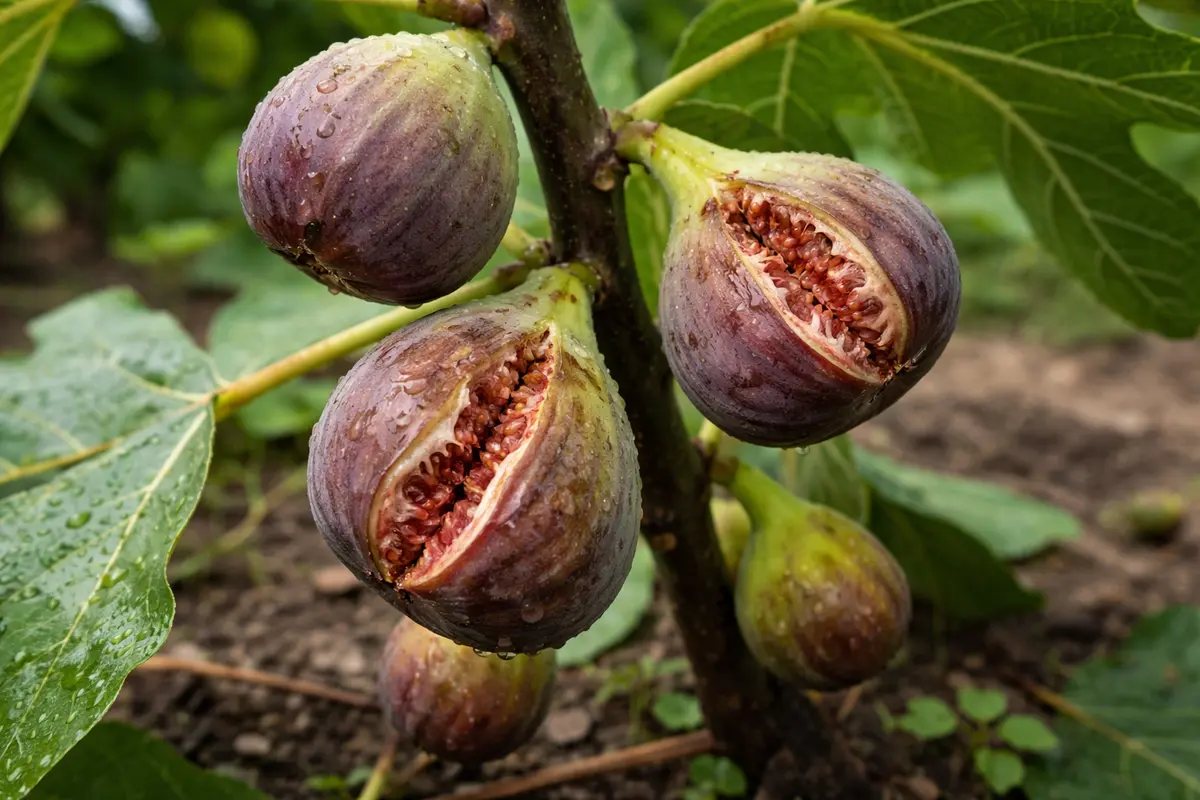 how to fix fruit splitting with damaged fruit visible on the plant