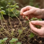 how to fix leggy growth in with damaged foliage in outdoor soil