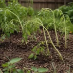 how to fix leggy growth in wilting visibly in real garden soil