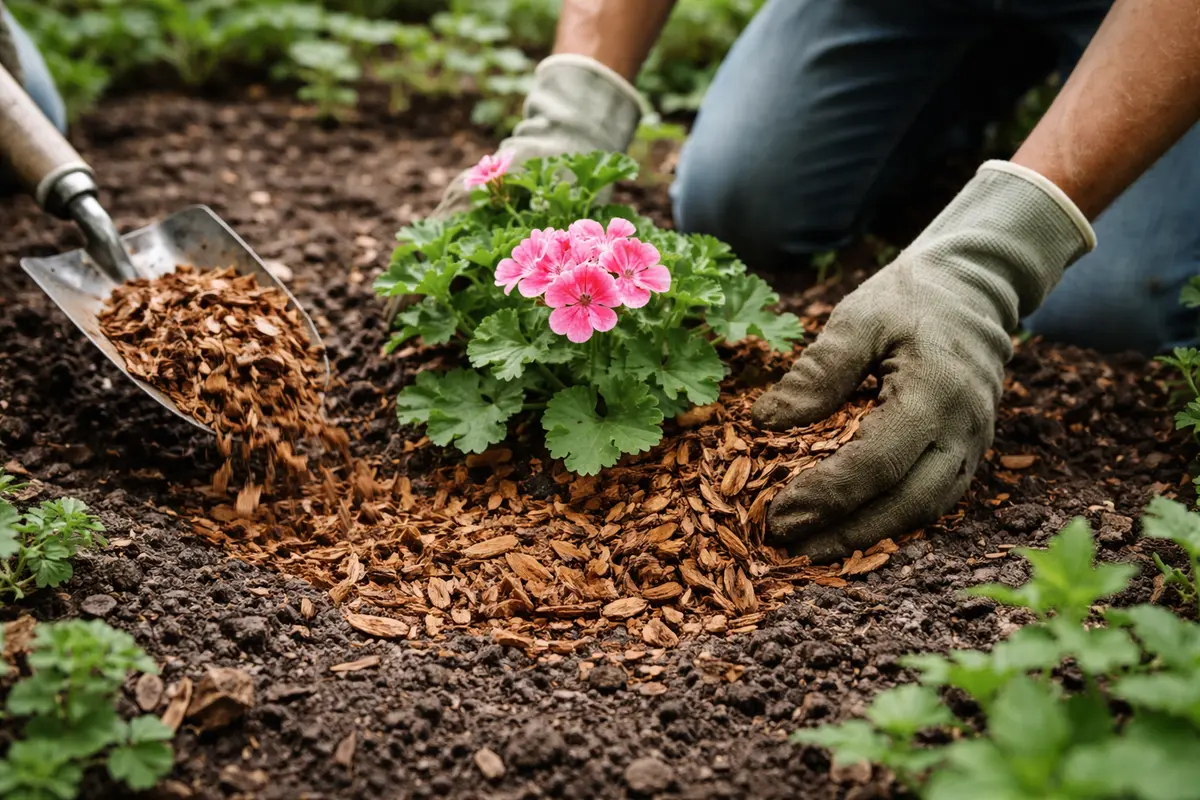how to fix poor drainage around add mulch to encourage geranium recovery