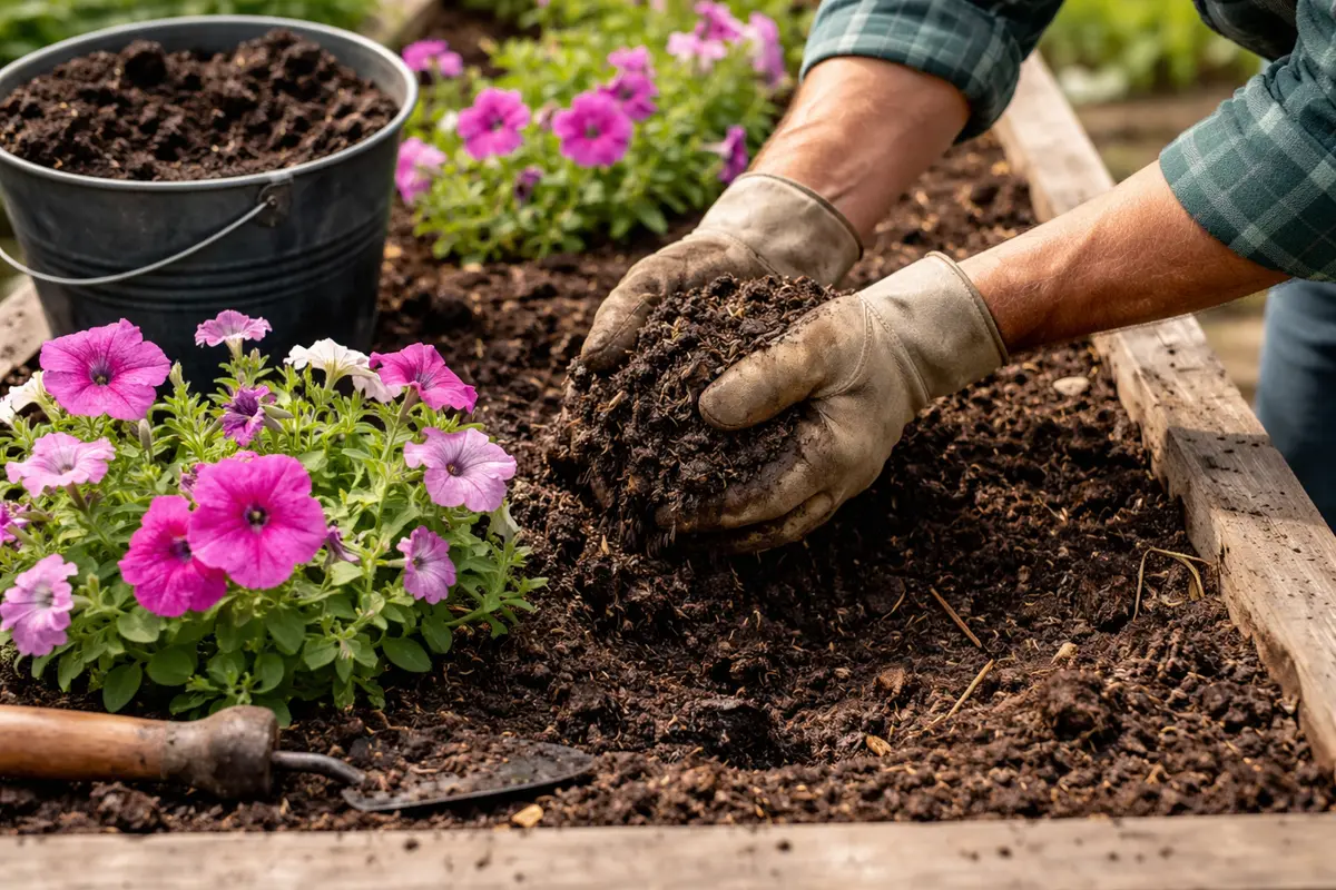 how to fix poor drainage around add organic matter for petunia recovery