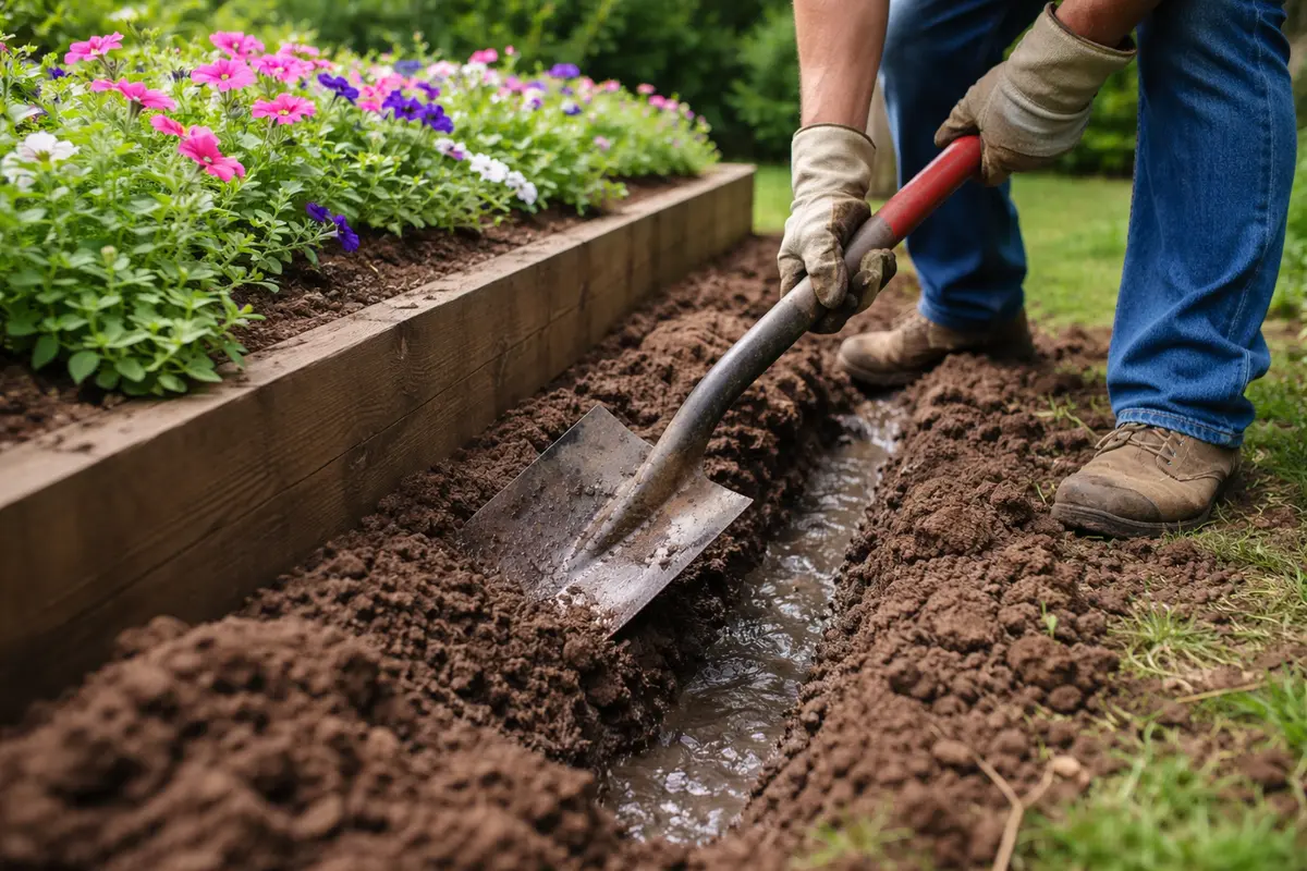 how to fix poor drainage around dig trenches to redirect water away
