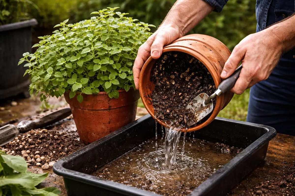 how to fix poor drainage in potted avoid overwatering during rainy seasons