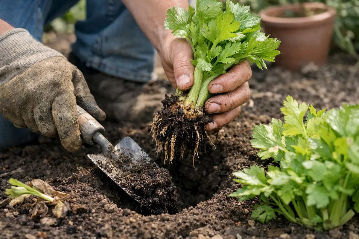 how to fix root rot in celery replant celery to encourage growth