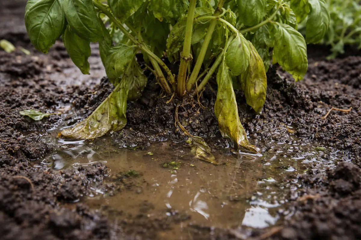 how to fix root rot in with wet soil around the base