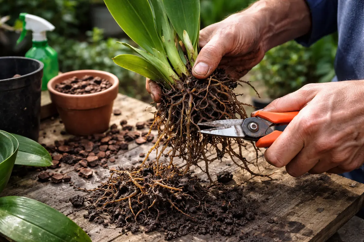 how to fix root rot in prune decayed roots from orchids quickly
