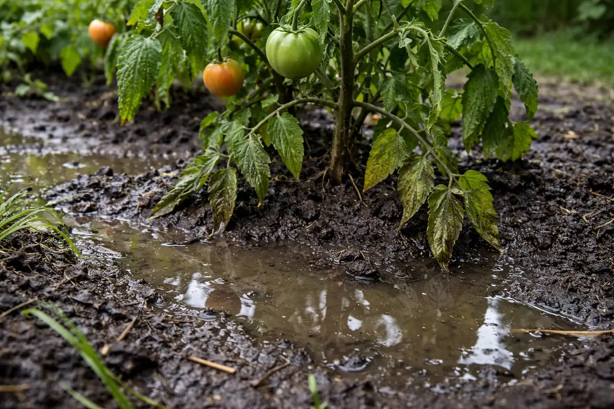 how to fix soggy soil around with wet soil around the base