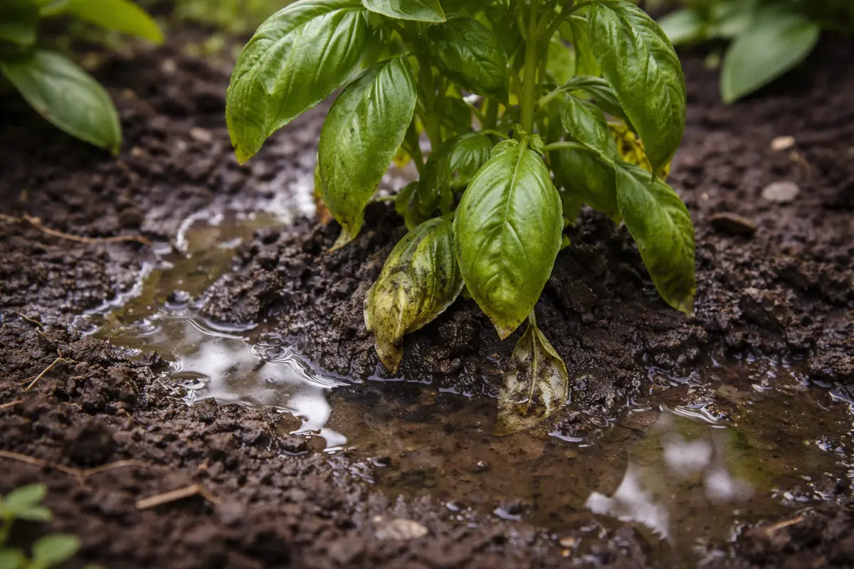 how to fix stunted growth in with wet soil around the base