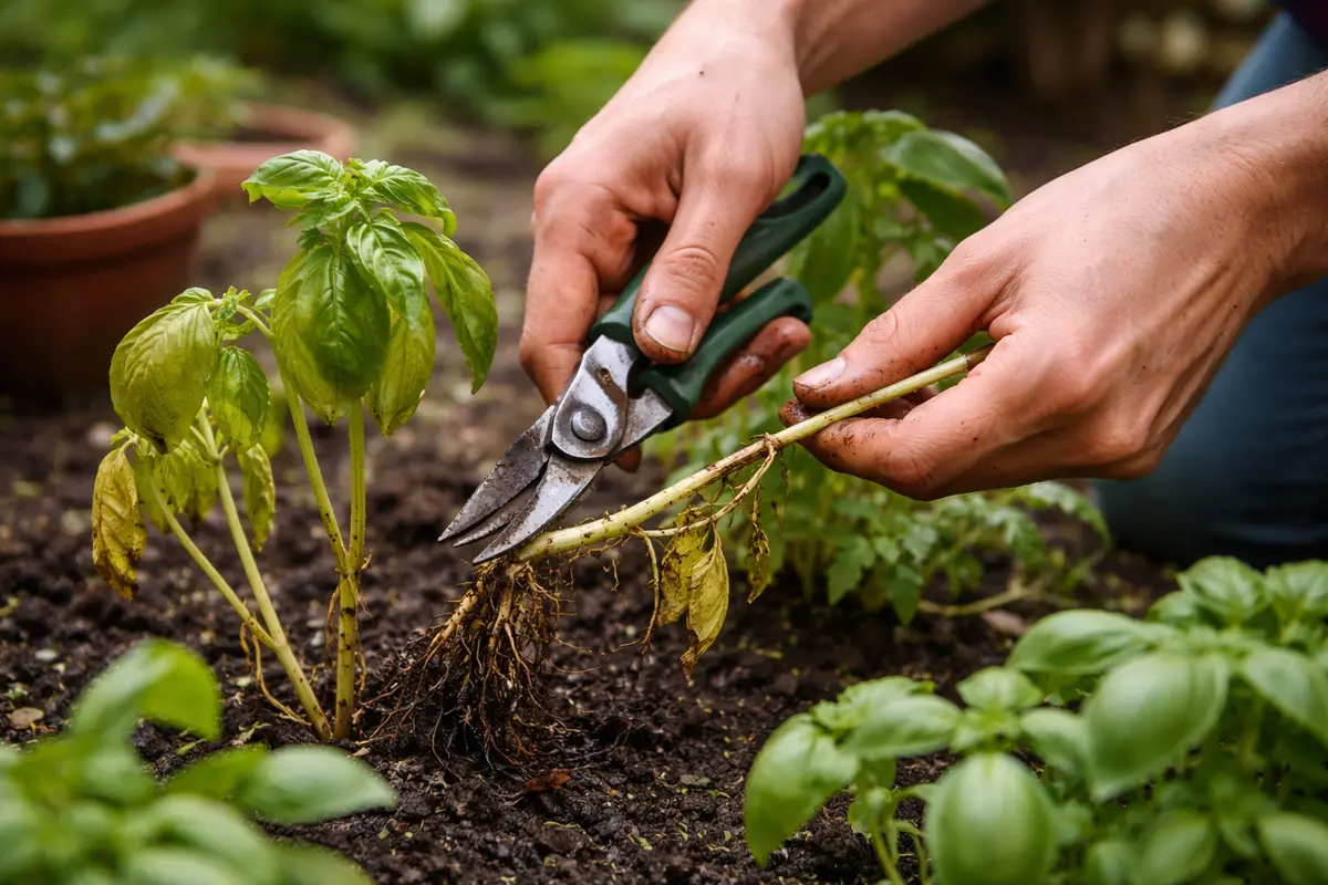how to fix stunted growth in basil prune overwatered basil stems now
