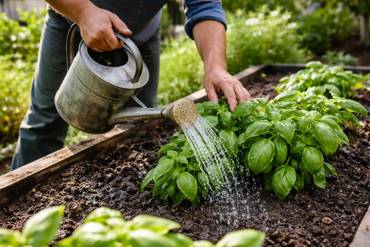 how to fix stunted growth water basil only when soil is dry