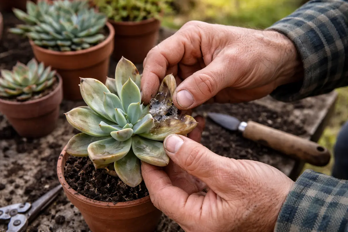 how to fix stunted growth in inspect succulent leaves for frost damage