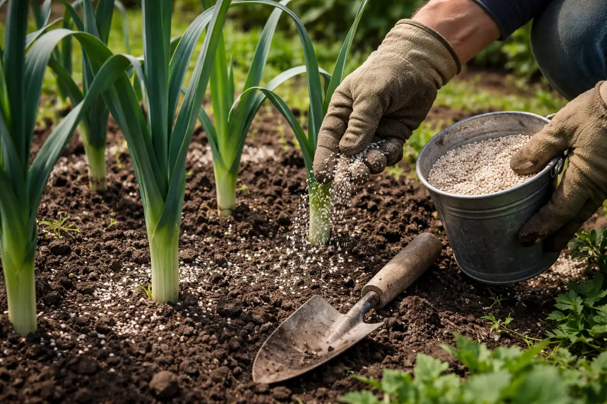 how to fix stunted growth fertilize leeks to encourage new leaf growth