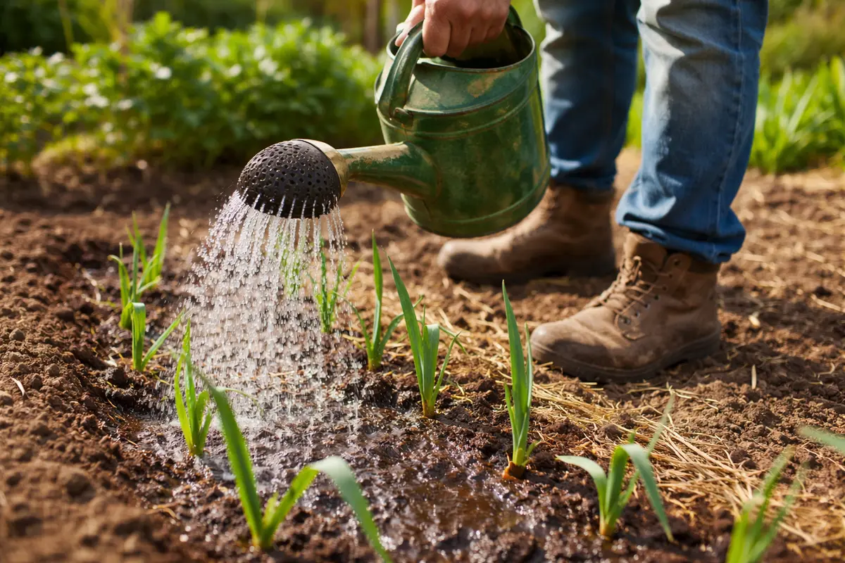 how to fix stunted growth implement regular watering schedule for young leeks