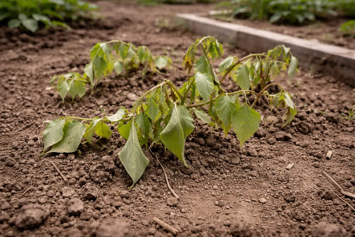 how to fix stunted growth in wilting visibly in real garden soil