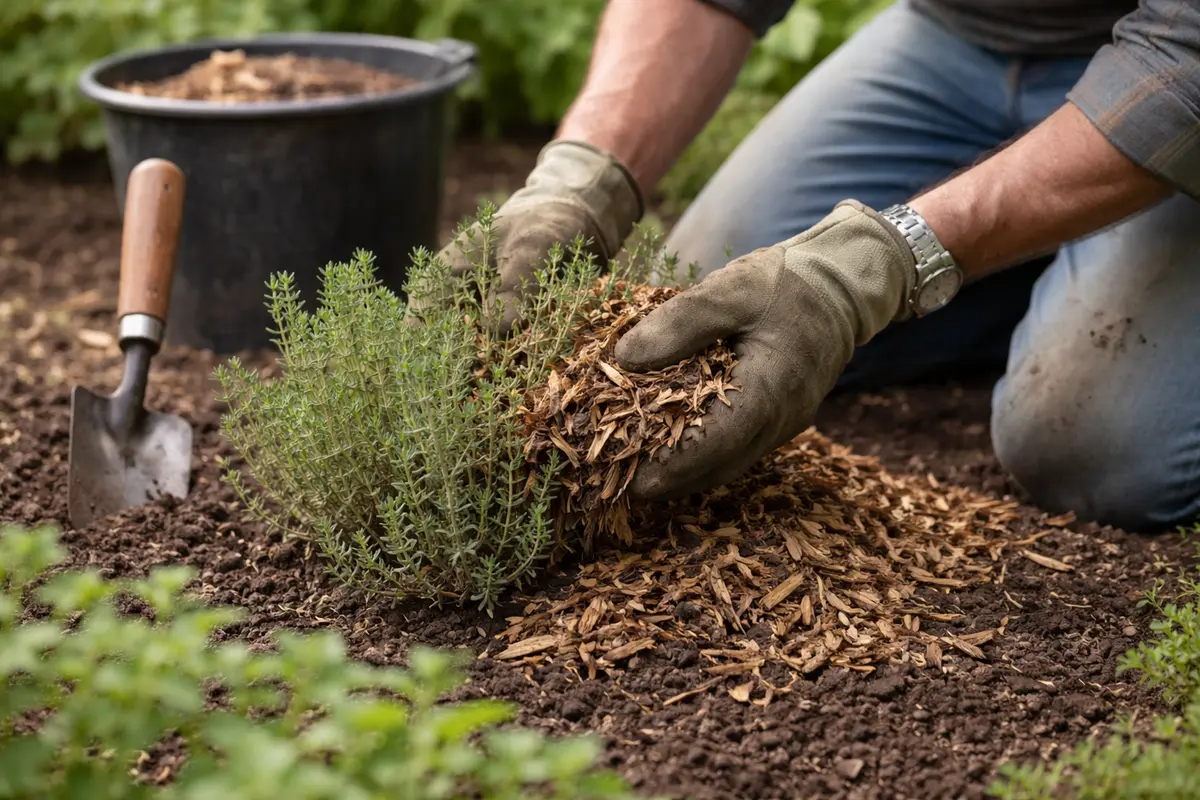 how to fix stunted growth add organic mulch to aid thyme recovery