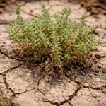 how to fix stunted growth with cracked dry soil around the plant