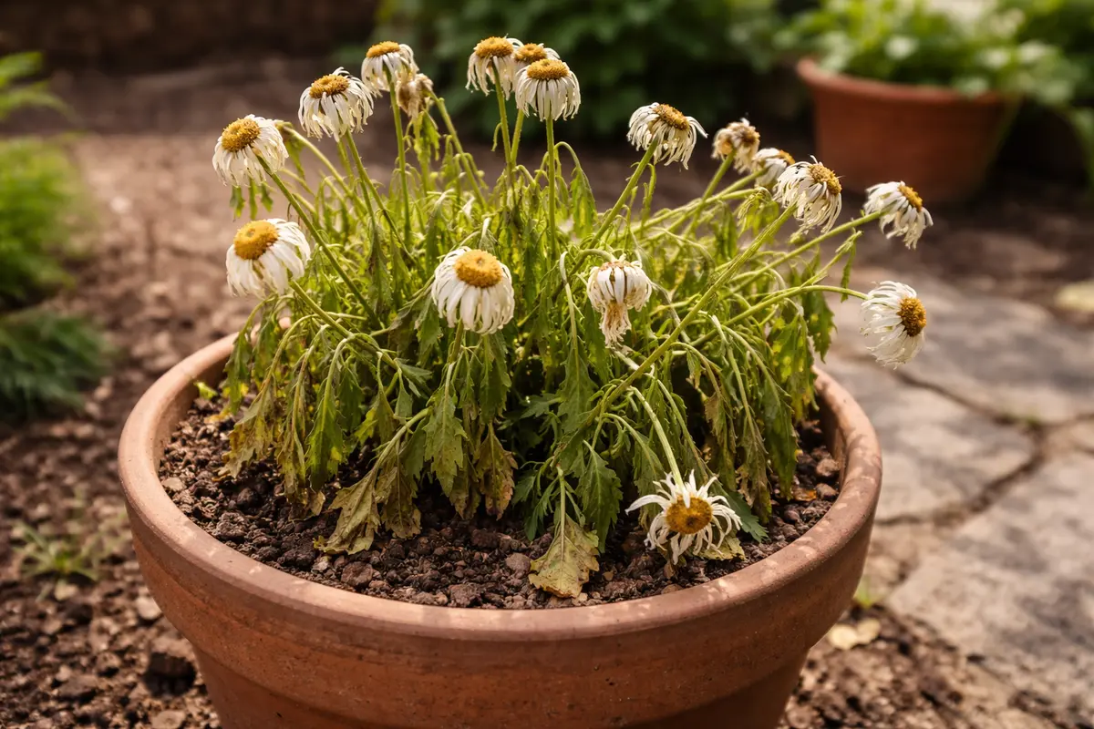 how to fix wilting daisies in wilting visibly in real garden soil
