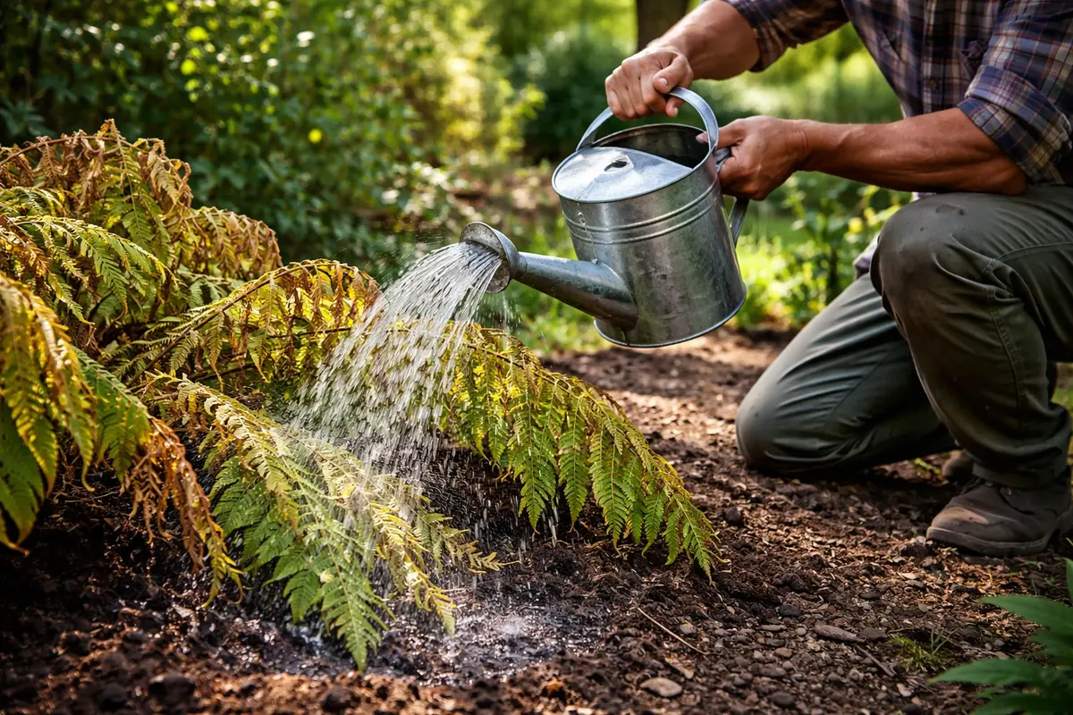 how to fix wilting ferns during dry summer water wilting ferns immediately