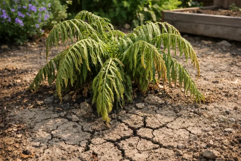 how to fix wilting ferns during wilting visibly in real garden soil