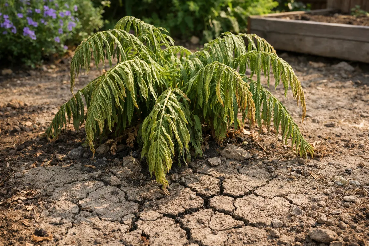 how to fix wilting ferns during wilting visibly in real garden soil