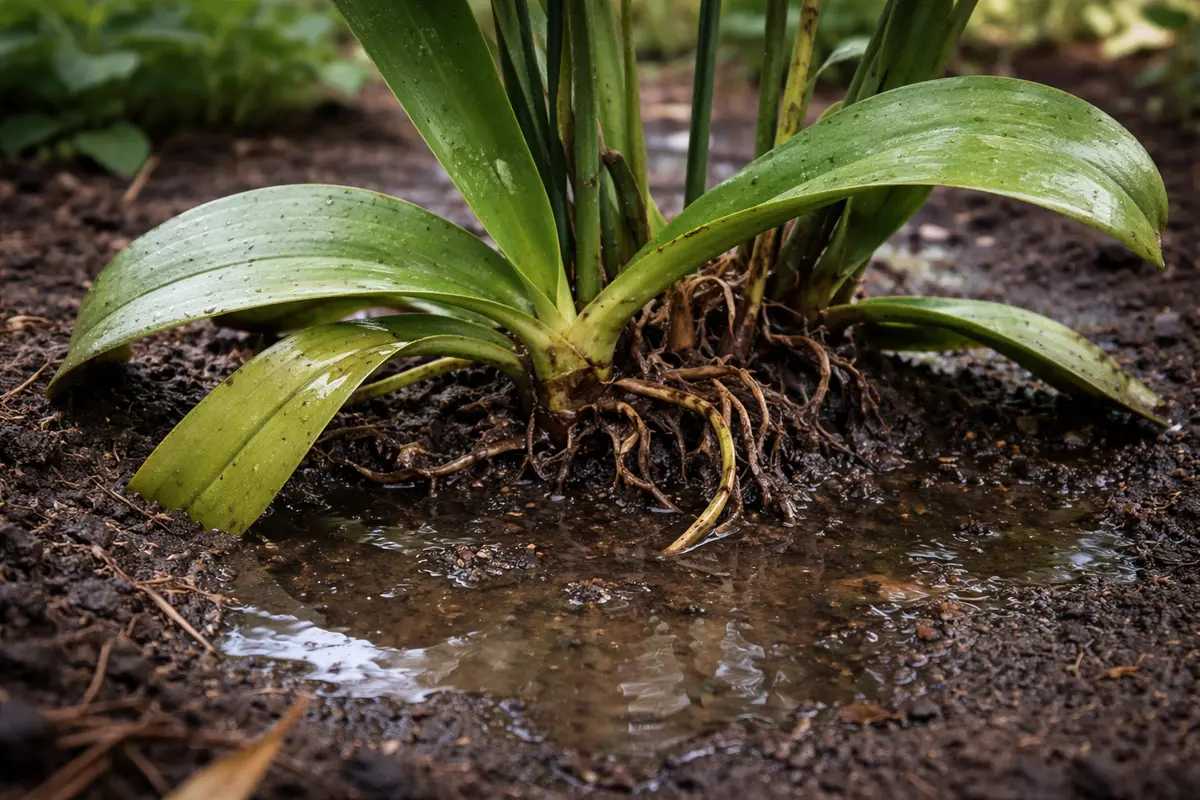 how to fix wilting orchids after with wet soil around the base