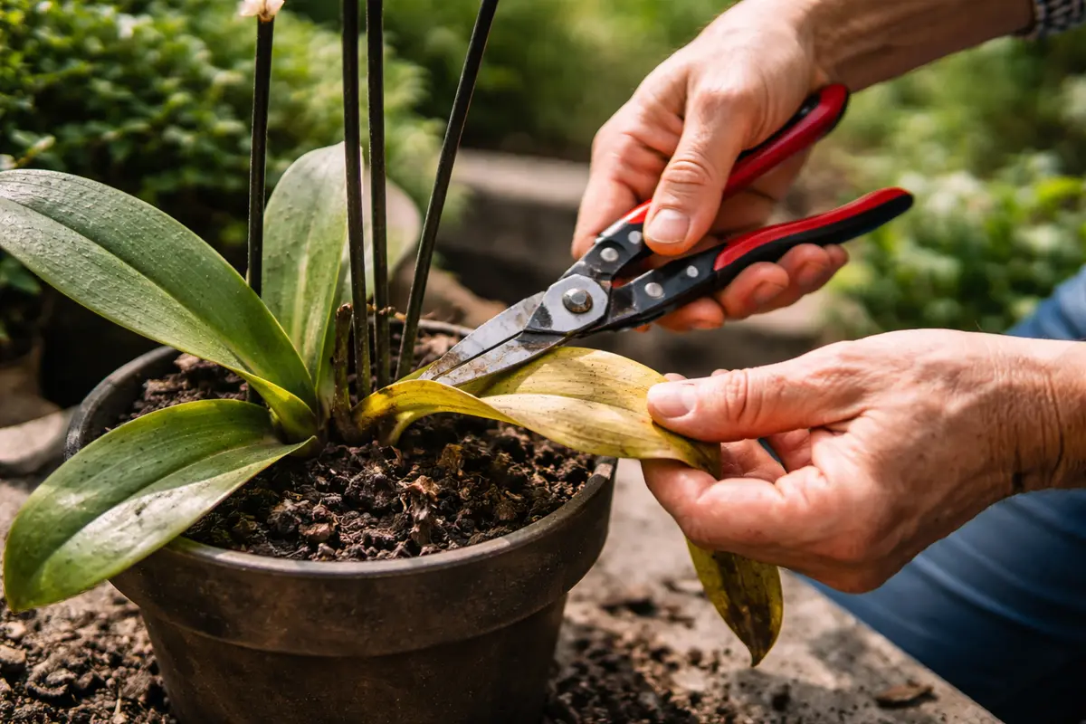 how to fix wilting orchids after overwatering trim wilting orchid leaves immediately