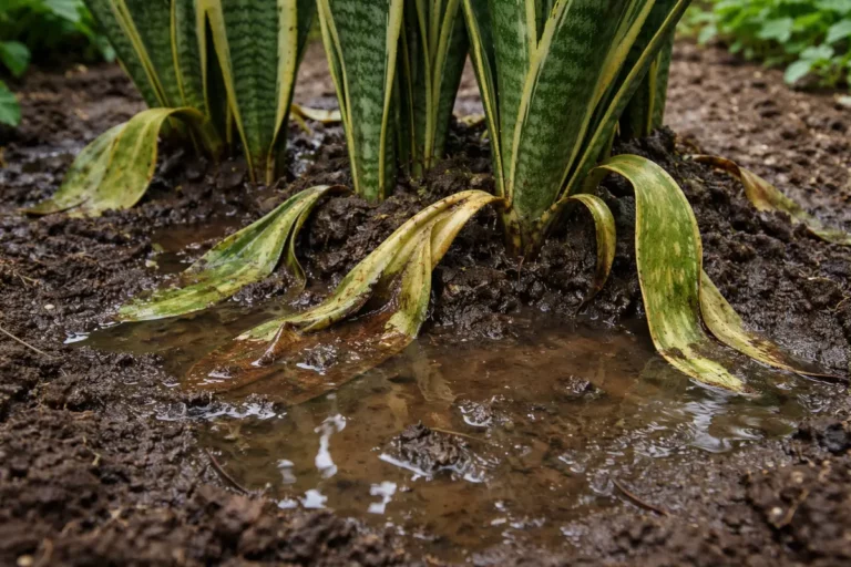 how to fix wilting snake plants with wet soil around the base