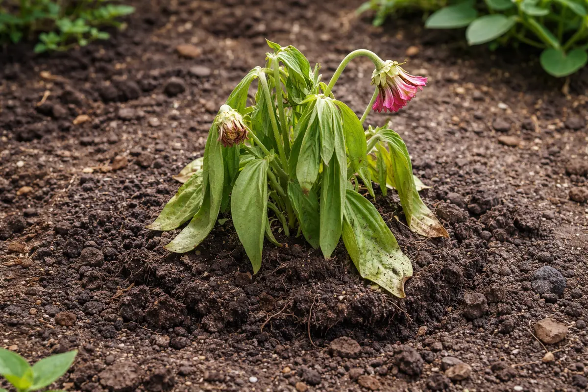 how to fix wilting zinnias after with weak seedlings in garden soil
