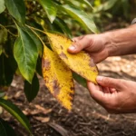 how to fix yellow leaves on with damaged foliage in outdoor soil