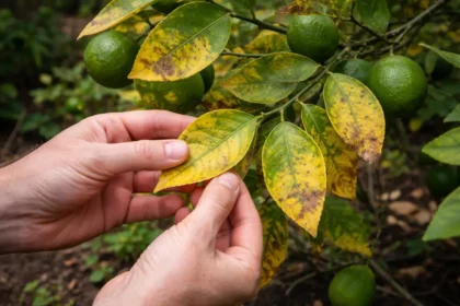how to fix yellowing leaves on with damaged foliage in outdoor soil