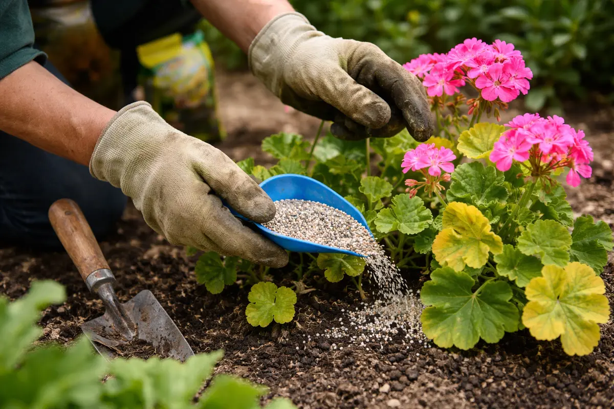 how to fix yellowing leaves on fertilize geraniums to revive their color