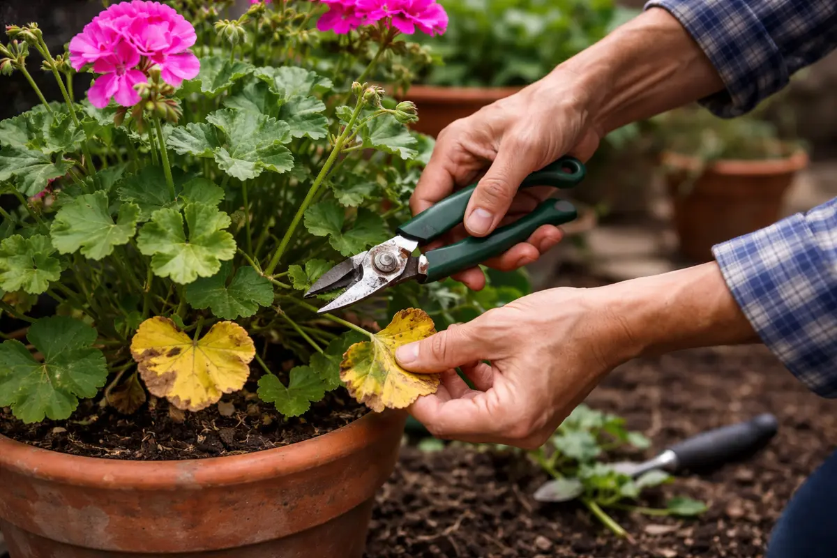 how to fix yellowing leaves on geraniums trim yellowing geranium leaves immediately