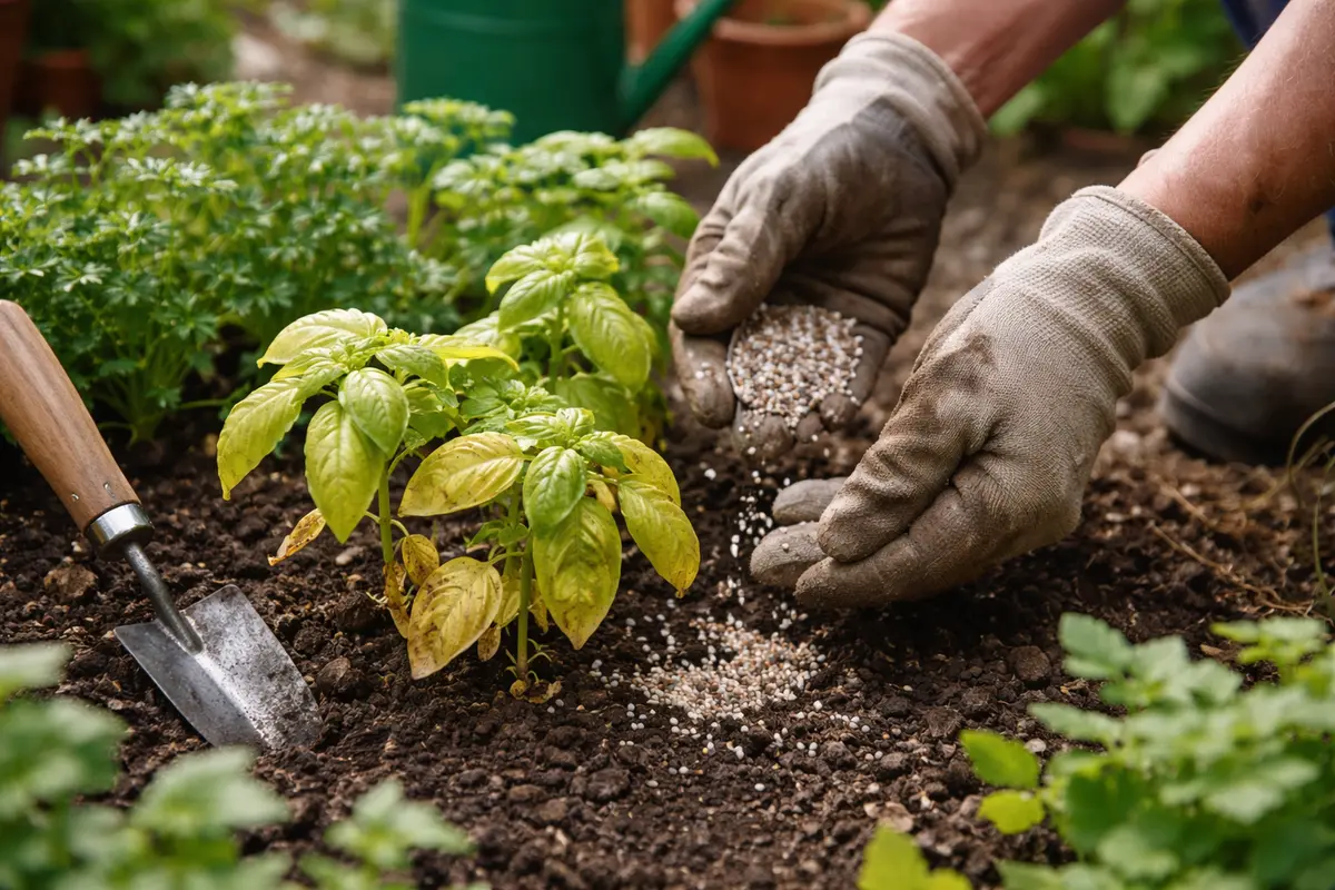 how to fix yellowing leaves feed herbs nutrients for recovery from yellowing
