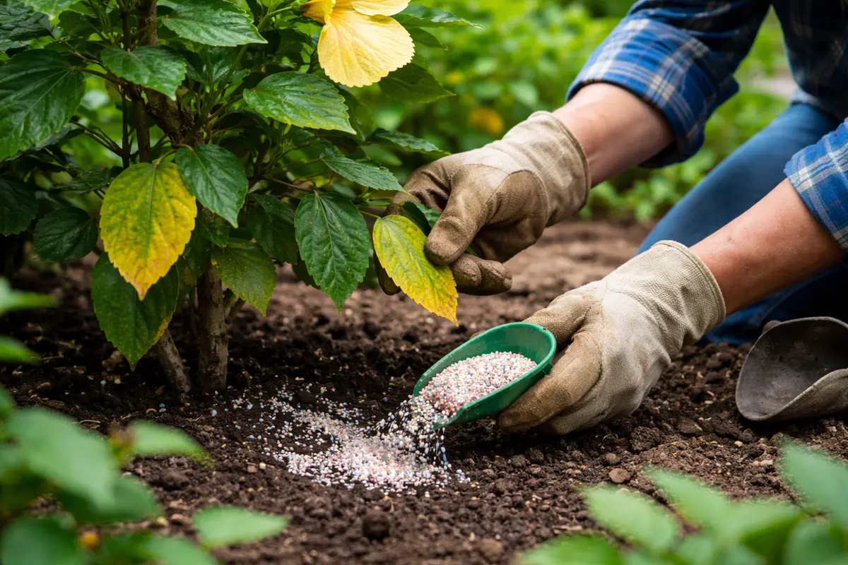 how to fix yellowing leaves on hibiscus fertilize hibiscus for leaf recovery