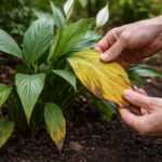 how to fix yellowing leaves on with damaged foliage in outdoor soil