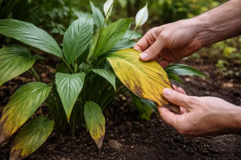 how to fix yellowing leaves on with damaged foliage in outdoor soil