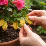 how to fix yellowing leaves on with damaged foliage in outdoor soil