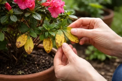 how to fix yellowing leaves on with damaged foliage in outdoor soil
