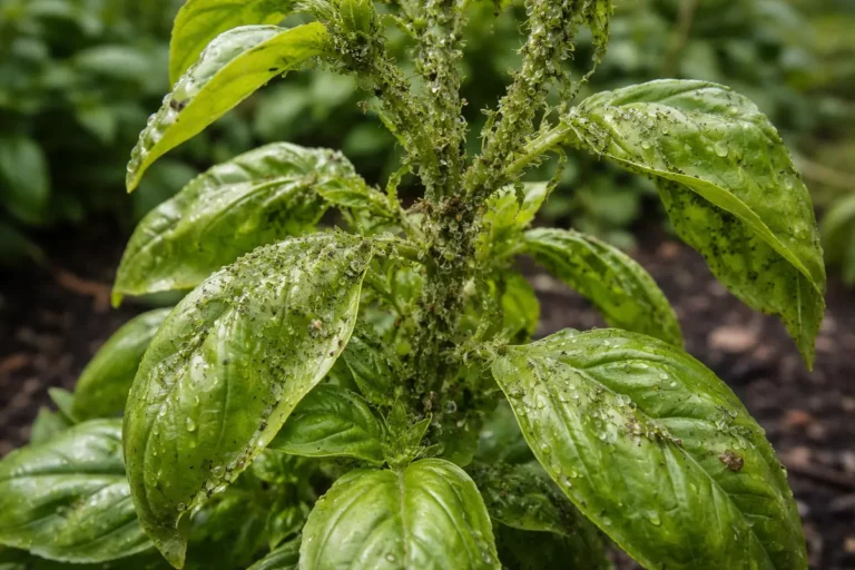how to manage aphid infestations on with pest damage visible on leaves