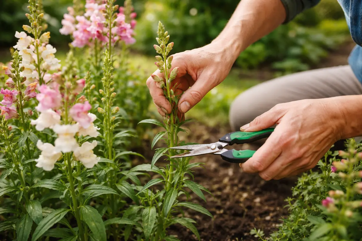how to manage leggy growth in trim leggy snapdragons for immediate shape