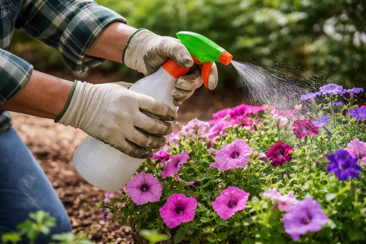 how to prevent aphid damage on spray soapy water on petunias today