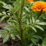 how to prevent aphids on marigolds with pest damage visible on leaves
