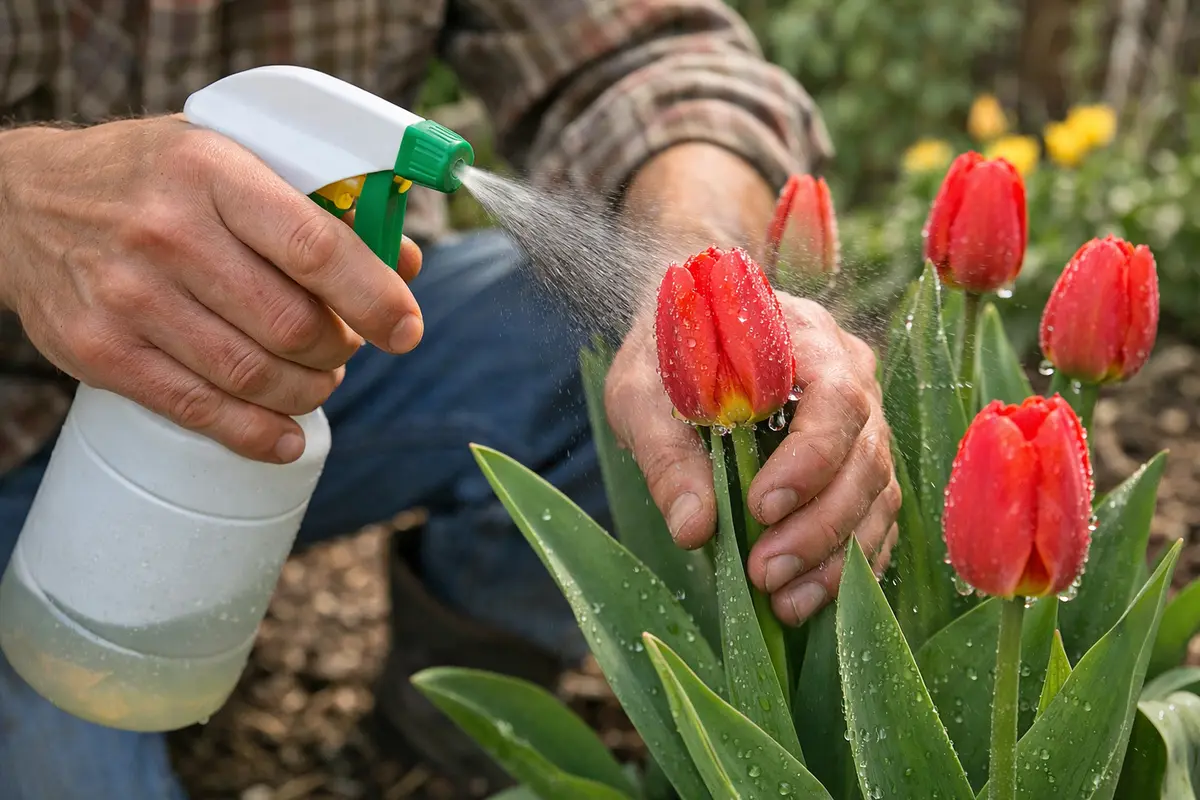 how to prevent aphids on tulips during spray insecticidal soap on tulips