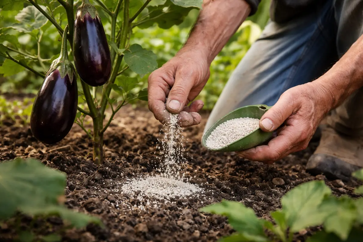 how to prevent blossom end rot in apply calcium-rich fertilizer to eggplants