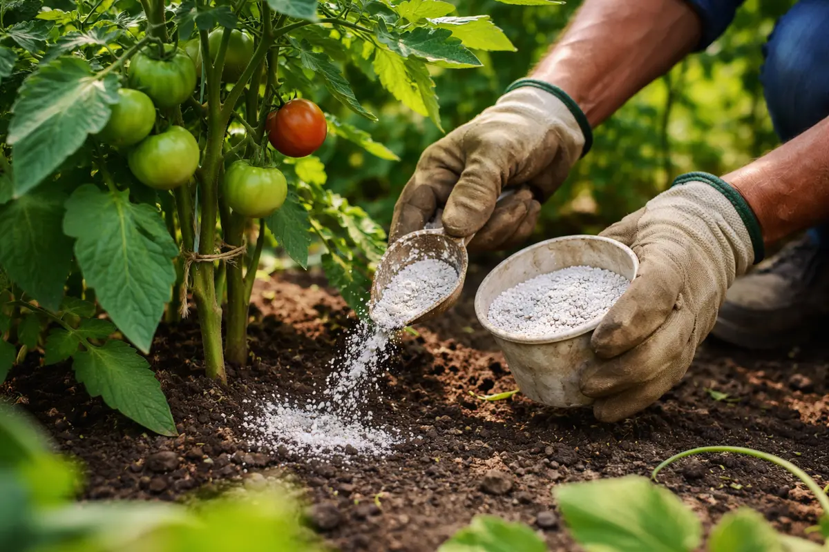how to prevent blossom end rot in feed tomatoes with calcium-rich fertilizer