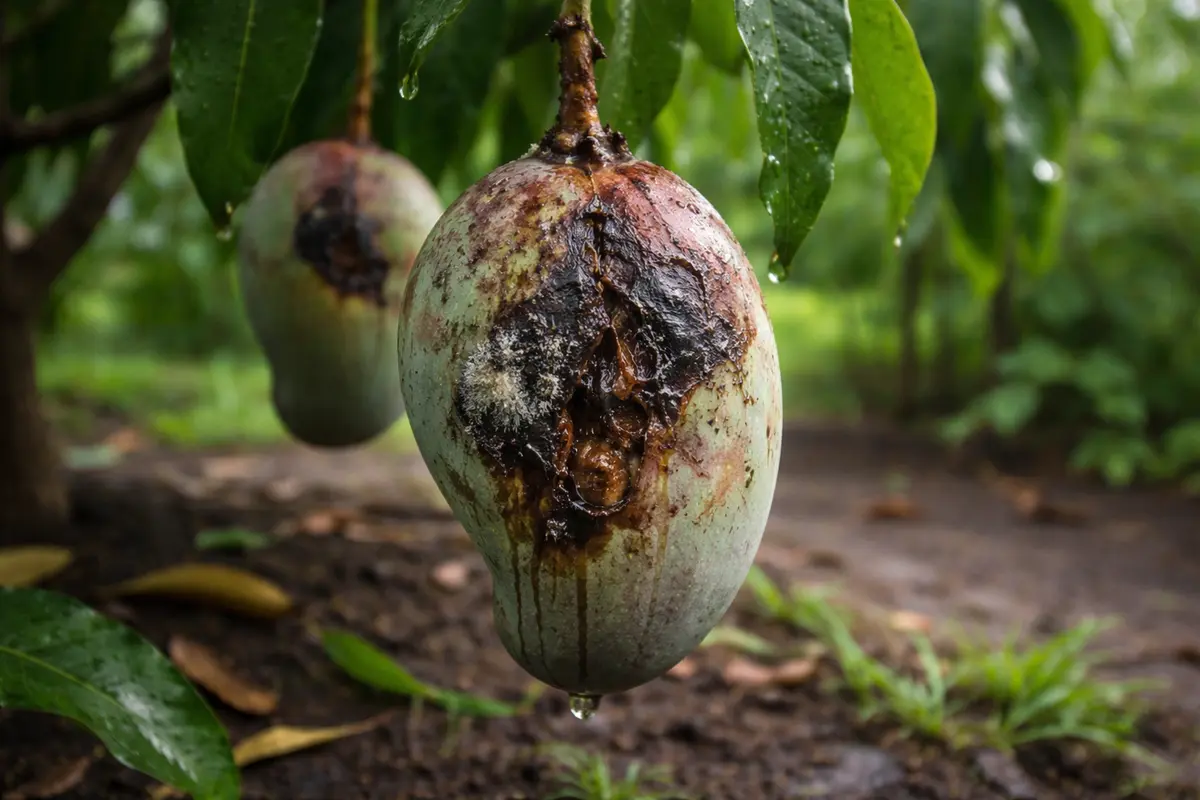 how to prevent fruit rot with damaged fruit visible on the plant