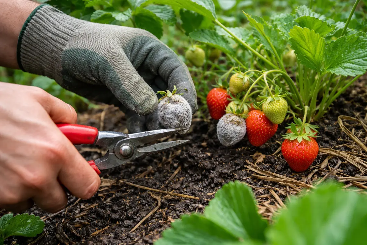 how to prevent fruit rot in trim moldy strawberry fruits right away