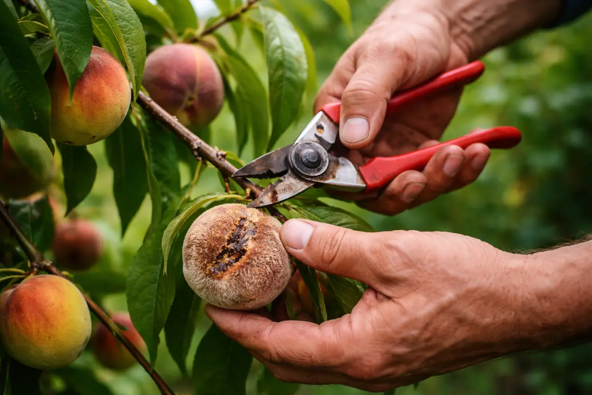 how to prevent fruit rot on prune overripe peaches to prevent rot