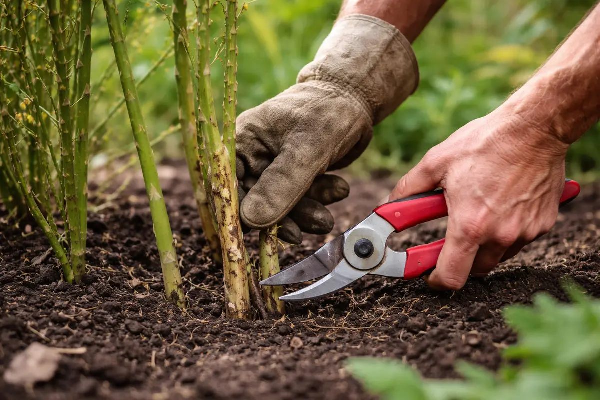 how to prevent fungal spots on cut off affected asparagus shoots promptly