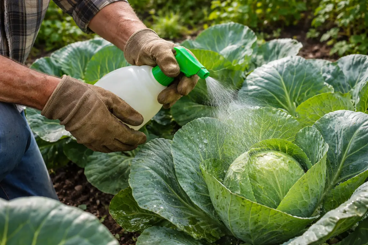 how to prevent fungal spots on cabbage spray cabbage with fungicide immediately